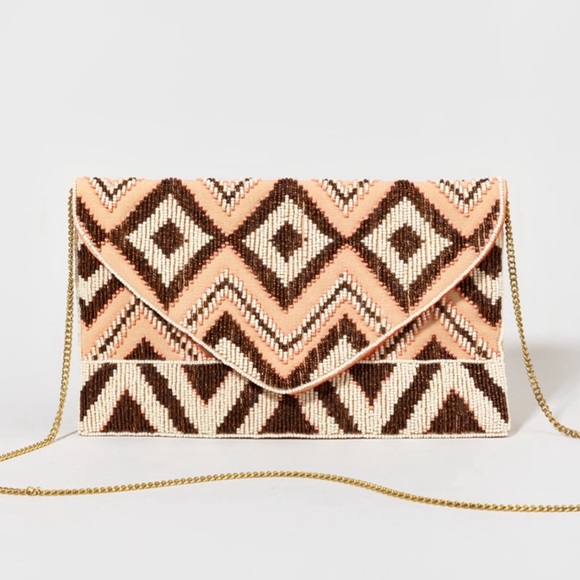 New Francesca’s Jane Beaded Tribal Clutch - Picture 2 of 8